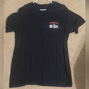 Men’s Georgia Bulldog SEC Champions 2024 T-Shirt Black Size XL Short Sleeve